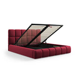 Bellis Bett mit Kopfteil und Stauraum Bezug aus Samt oder Chenille, 180x200 cm - ZEN ZONE Furniture