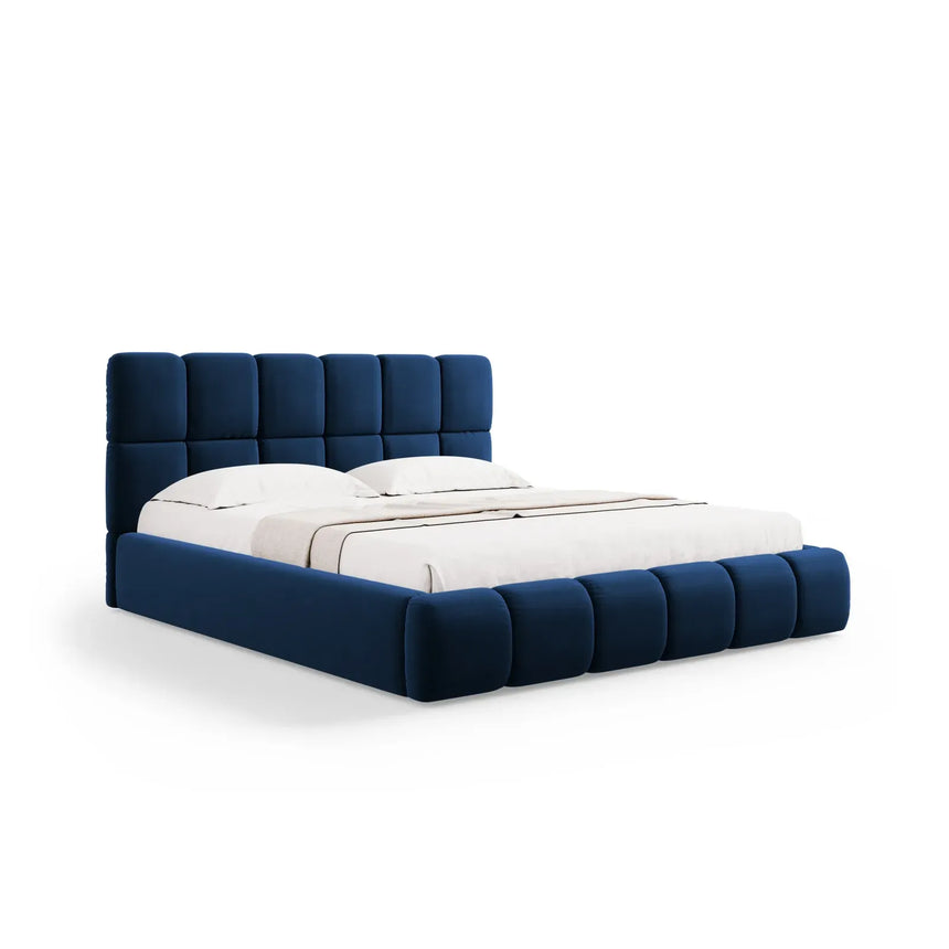 Bellis Bett mit Kopfteil und Stauraum Bezug aus Samt oder Chenille, 180x200 cm - ZEN ZONE Furniture