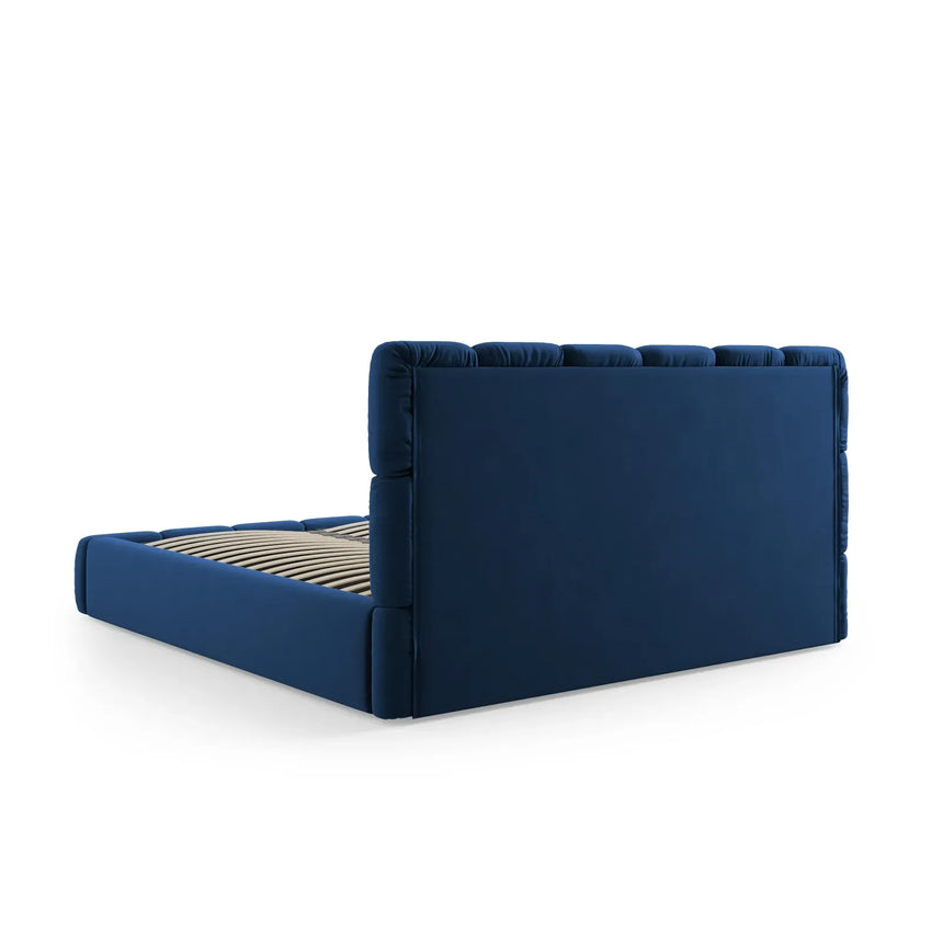 Bellis Bett mit Kopfteil und Stauraum Bezug aus Samt oder Chenille, 200x200 cm - ZEN ZONE Furniture