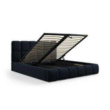 Bellis Bett mit Kopfteil und Stauraum Bezug aus Samt oder Chenille, 180x200 cm - ZEN ZONE Furniture