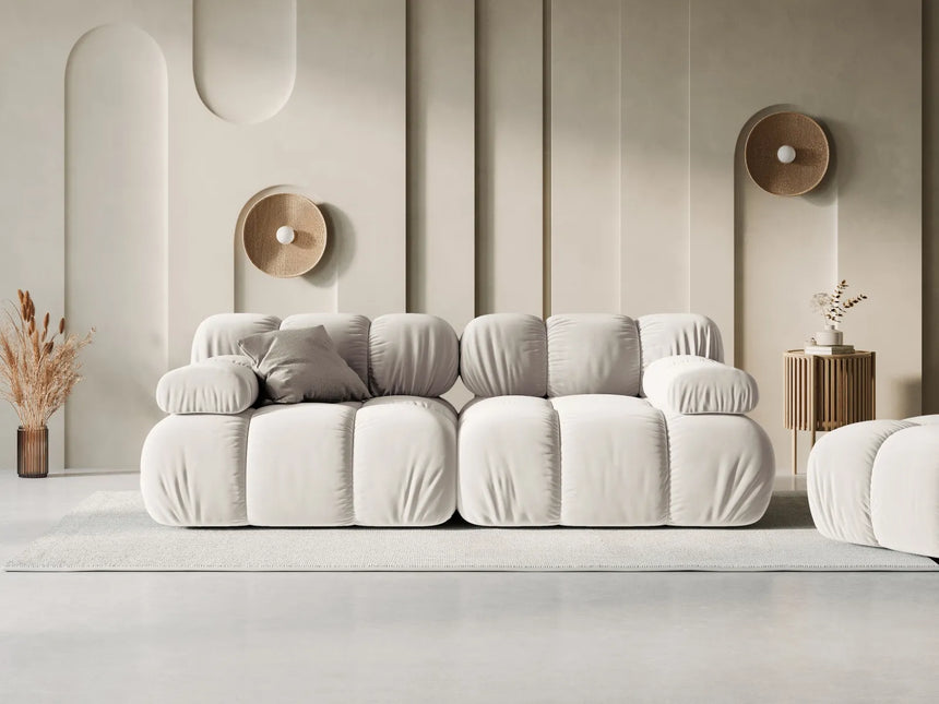 Bellis Modulares 2-Sitzer Sofa 188 cm mit Samt-Bezug (Blu30) in Dunkelbeige – Bild 2