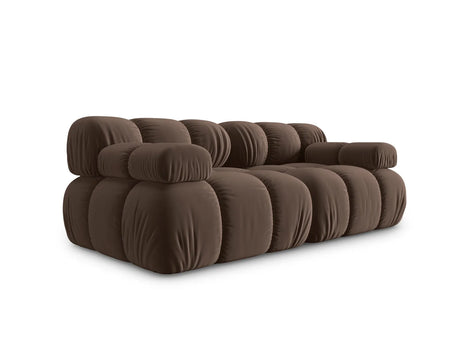 Bellis Modulares 2-Sitzer Sofa 188 cm mit Samt-Bezug (Blu48) in Dunkelbraun – Bild 2