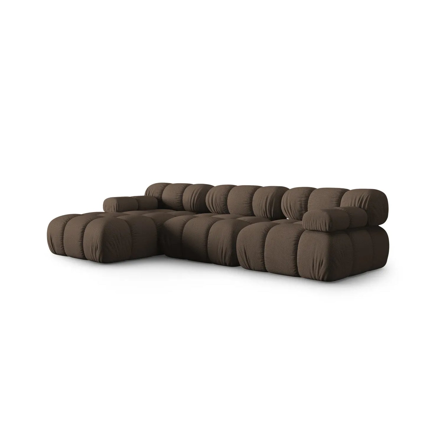 Bellis Modulares 4-Sitzer Sofa Chaise Longue Links mit Samtbezug oder 3D-Stoff, 282 cm - ZEN ZONE Furniture