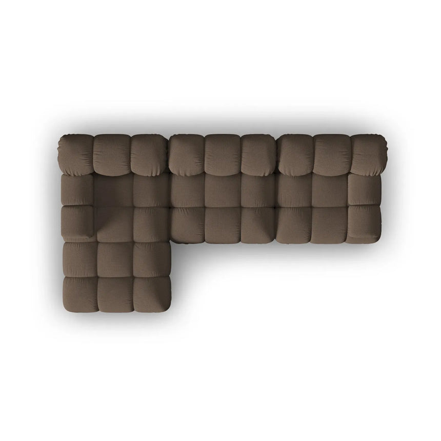 Bellis Modulares 4-Sitzer Sofa Chaise Longue Links mit Samtbezug oder 3D-Stoff, 282 cm - ZEN ZONE Furniture