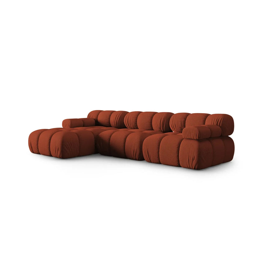 Bellis Modulares 4-Sitzer Sofa Chaise Longue Links mit Samtbezug oder 3D-Stoff, 282 cm - ZEN ZONE Furniture