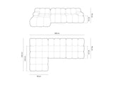 Bellis Modulares 4-Sitzer Sofa Chaise Longue Links mit Samtbezug oder 3D-Stoff, 282 cm – Bild 7