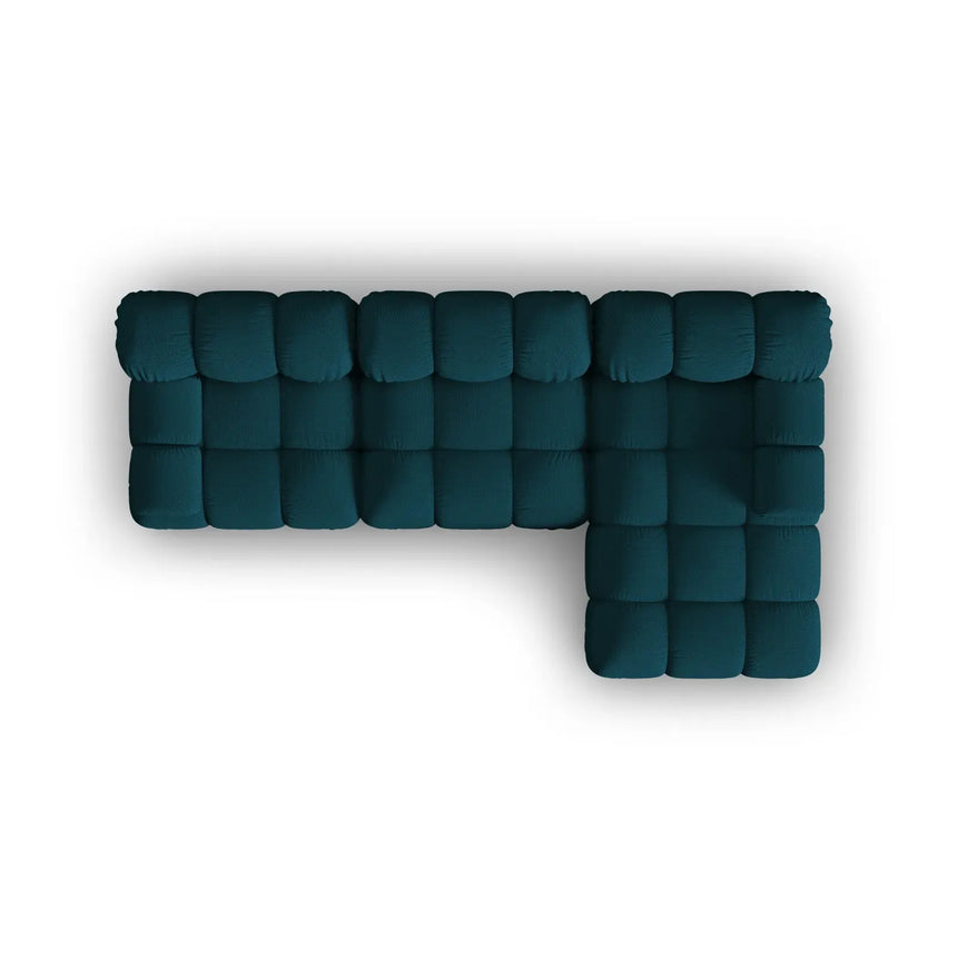 Bellis Modulares 4-Sitzer Sofa Chaise Longue Rechts mit Samtbezug oder 3D-Stoff, 282 cm - ZEN ZONE Furniture