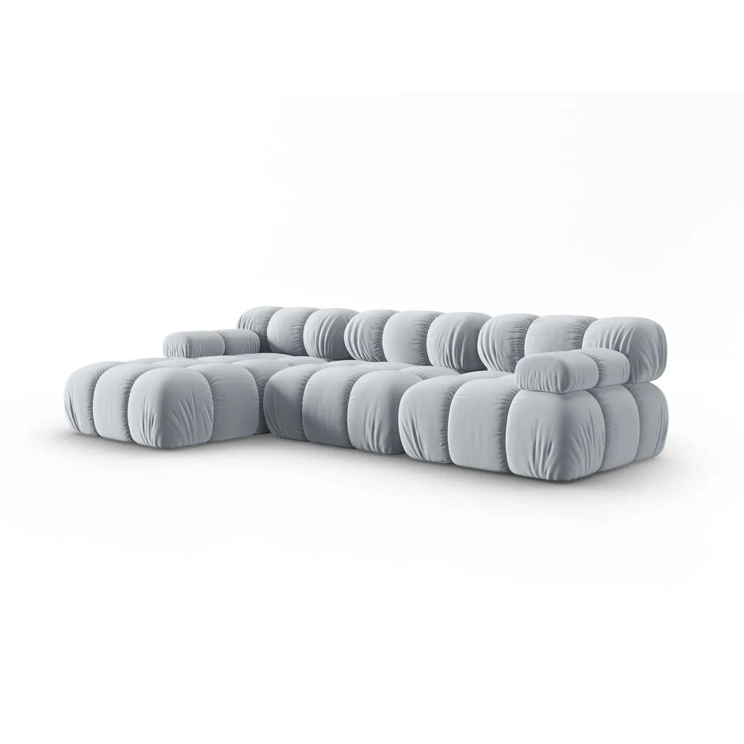 Bellis Modulares 4-Sitzer Sofa Chaise Longue Links mit Samtbezug oder 3D-Stoff, 282 cm - ZEN ZONE Furniture