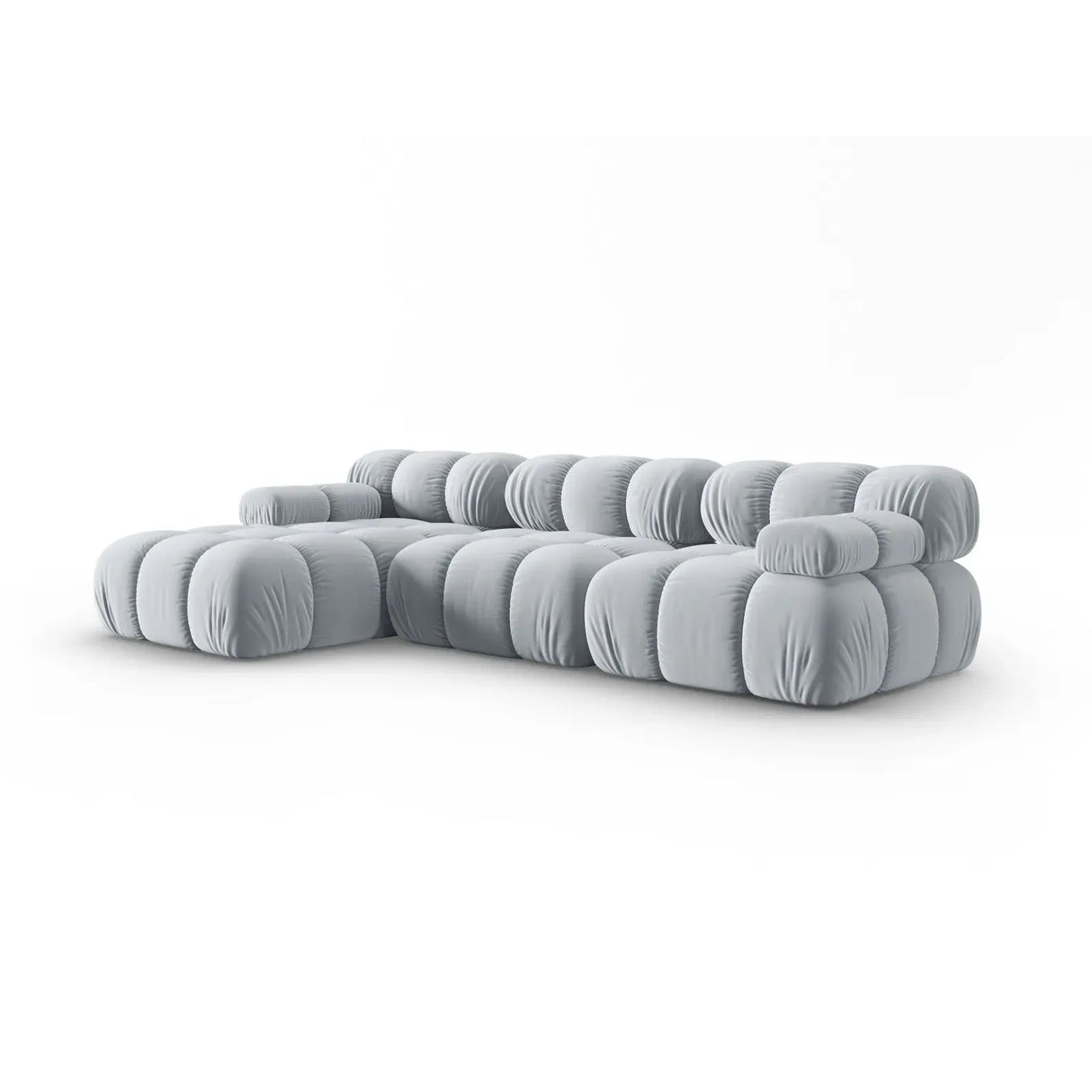 Bellis Modulares 4-Sitzer Sofa Chaise Longue Links mit Samtbezug oder 3D-Stoff, 282 cm - ZEN ZONE Furniture