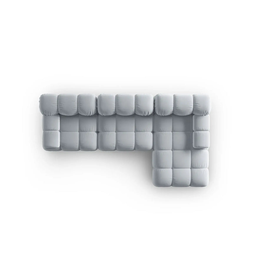 Bellis Modulares 4-Sitzer Sofa Chaise Longue Rechts mit Samtbezug oder 3D-Stoff, 282 cm - ZEN ZONE Furniture