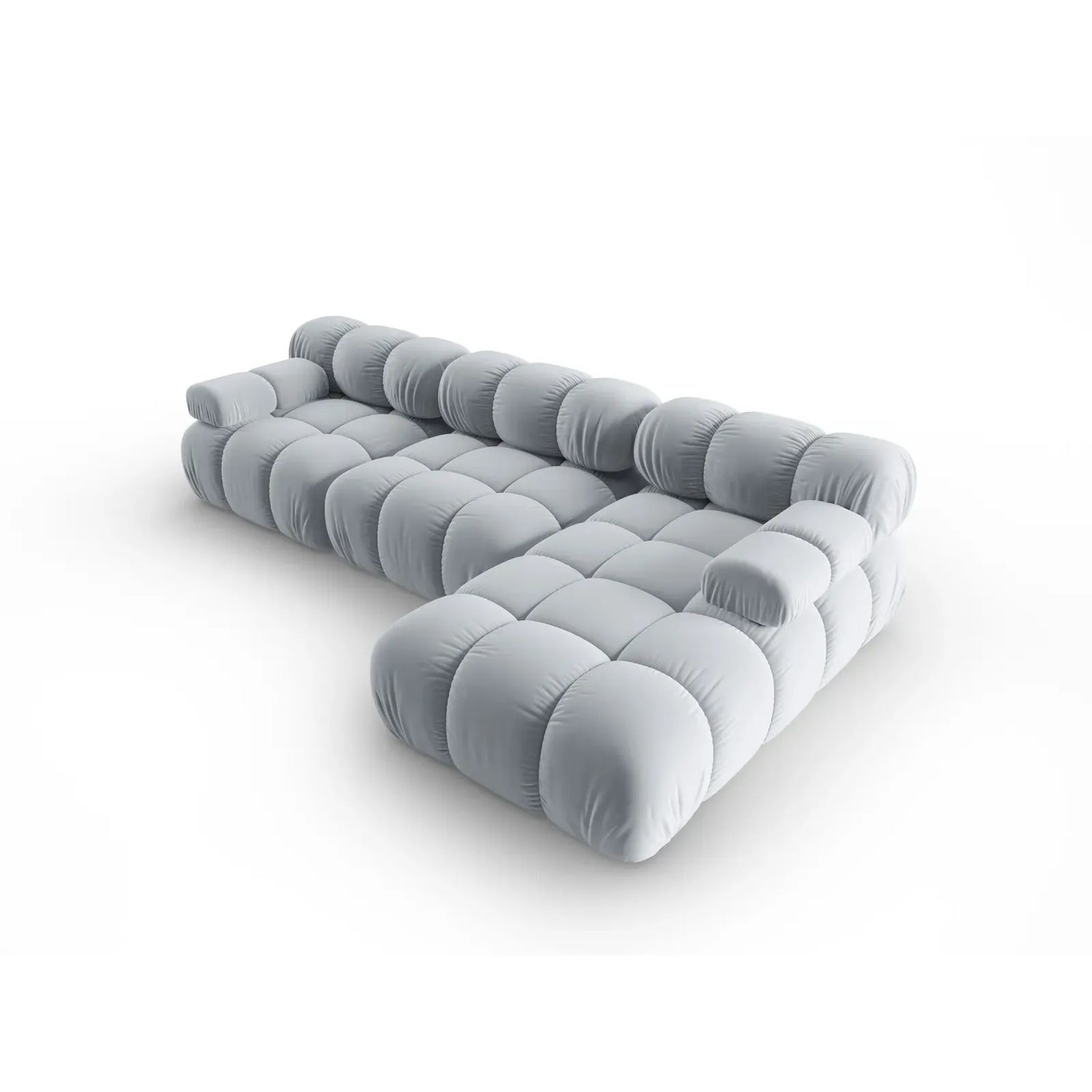 Bellis Modulares 4-Sitzer Sofa Chaise Longue Rechts mit Samtbezug oder 3D-Stoff, 282 cm - ZEN ZONE Furniture