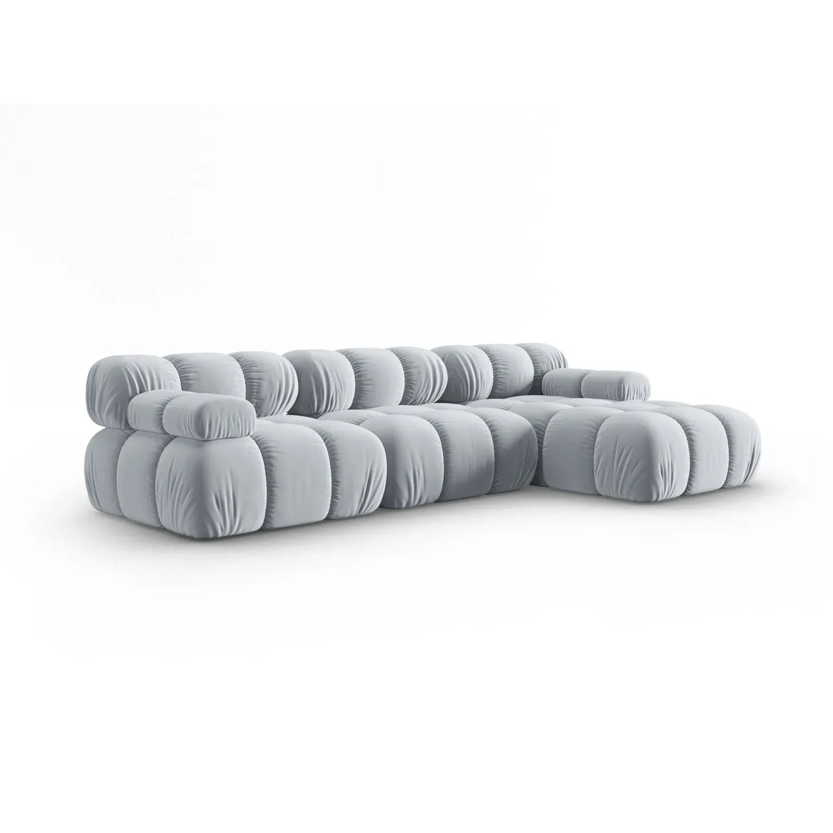Bellis Modulares 4-Sitzer Sofa Chaise Longue Rechts mit Samtbezug oder 3D-Stoff, 282 cm - ZEN ZONE Furniture