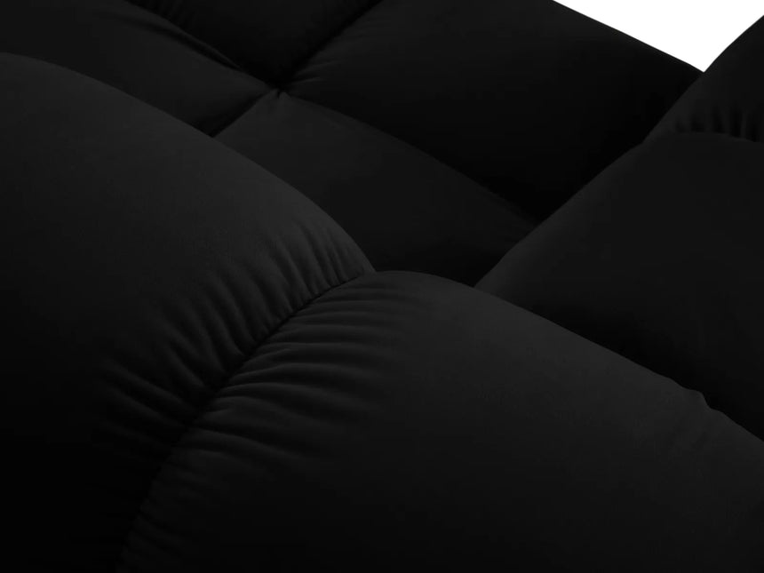 Bellis Modulares 4-Sitzer Sofa Chaise Longue Rechts mit Samt-Stoff (Blu19) in Schwarz, 282 cm – Bild 7