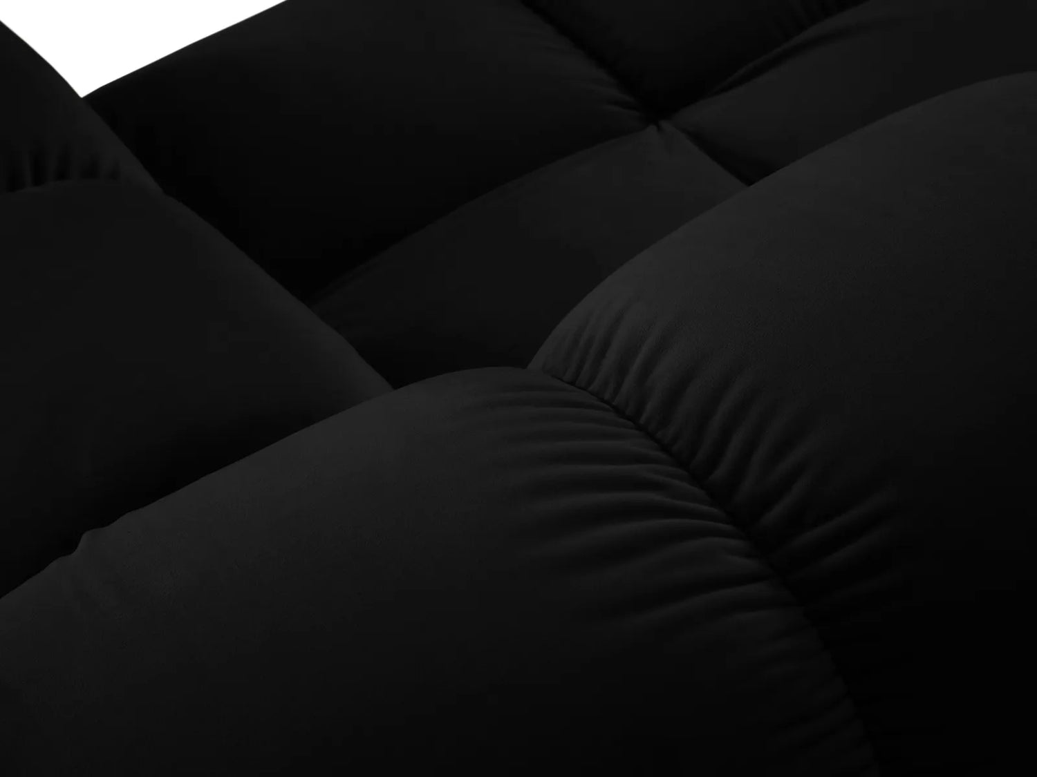 Bellis Modulares 4-Sitzer Sofa Chaise Longue Rechts mit Samt-Stoff (Blu19) in Schwarz, 282 cm – Bild 6
