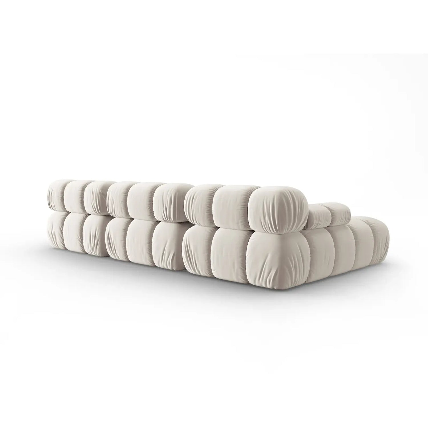 Bellis Modulares 4-Sitzer Sofa Chaise Longue Links mit Samtbezug oder 3D-Stoff, 282 cm - ZEN ZONE Furniture