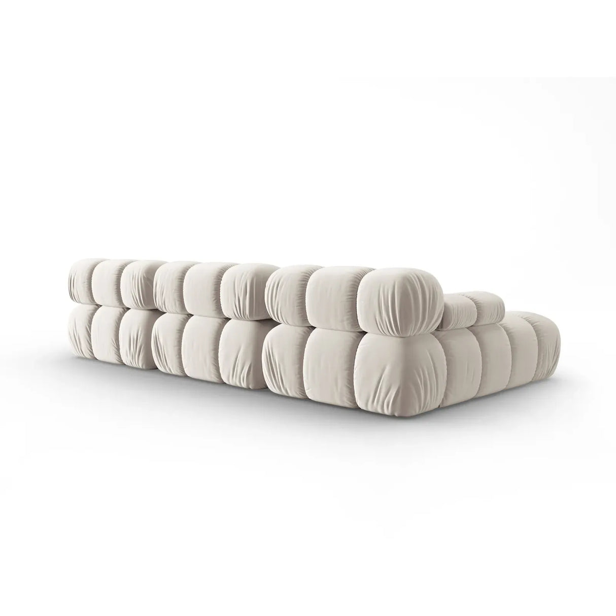 Bellis Modulares 4-Sitzer Sofa Chaise Longue Links mit Samtbezug oder 3D-Stoff, 282 cm - ZEN ZONE Furniture