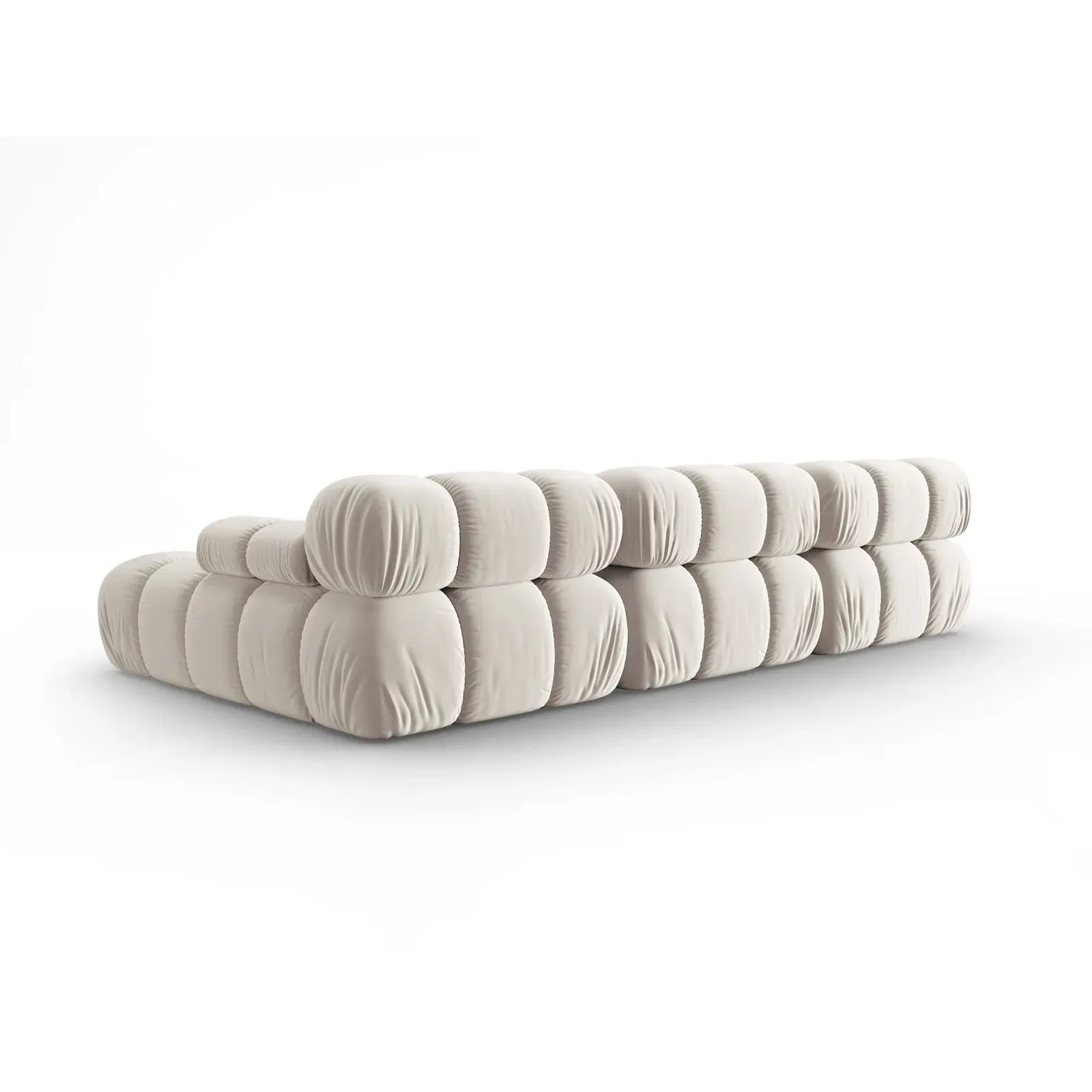 Bellis Modulares 4-Sitzer Sofa Chaise Longue Rechts mit Samtbezug oder 3D-Stoff, 282 cm - ZEN ZONE Furniture