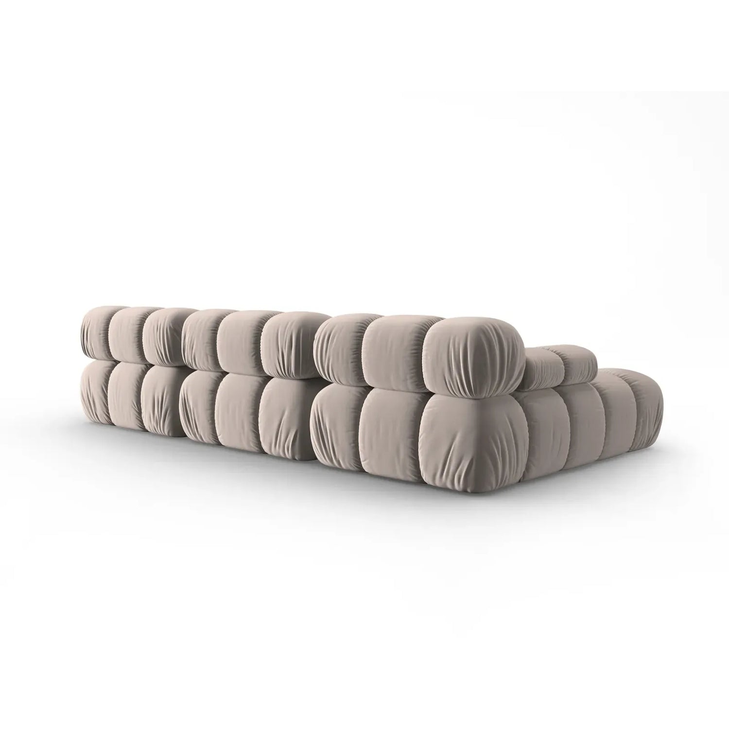 Bellis Modulares 4-Sitzer Sofa Chaise Longue Links mit Samtbezug oder 3D-Stoff, 282 cm - ZEN ZONE Furniture
