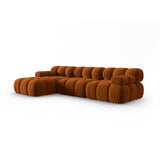 Bellis Modulares 4-Sitzer Sofa Chaise Longue Links mit Samtbezug oder 3D-Stoff, 282 cm - ZEN ZONE Furniture