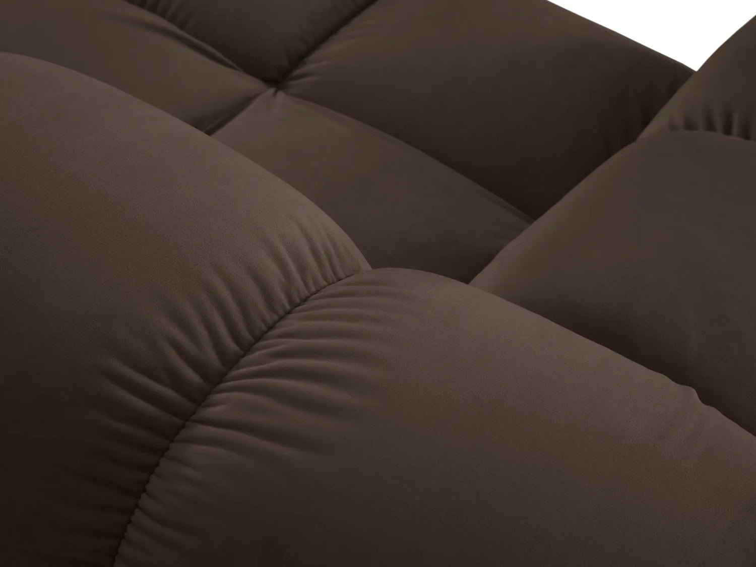 Bellis Modulares 4-Sitzer Sofa Chaise Longue Rechts mit Samt-Stoff (Blu48) in Dunkelbraun, 282 cm – Bild 6