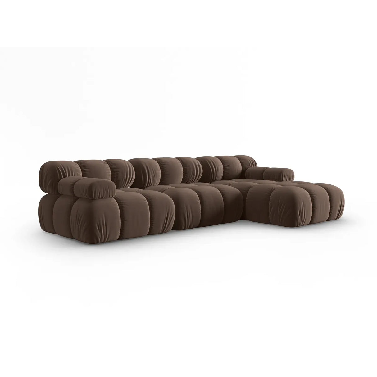 Bellis Modulares 4-Sitzer Sofa Chaise Longue Rechts mit Samtbezug oder 3D-Stoff, 282 cm - ZEN ZONE Furniture