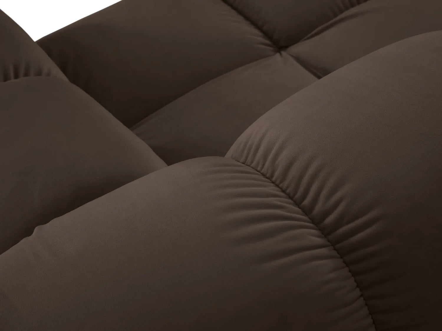 Bellis Modulares 4-Sitzer Sofa Chaise Longue Rechts mit Samt-Stoff (Blu48) in Dunkelbraun, 282 cm – Bild 6