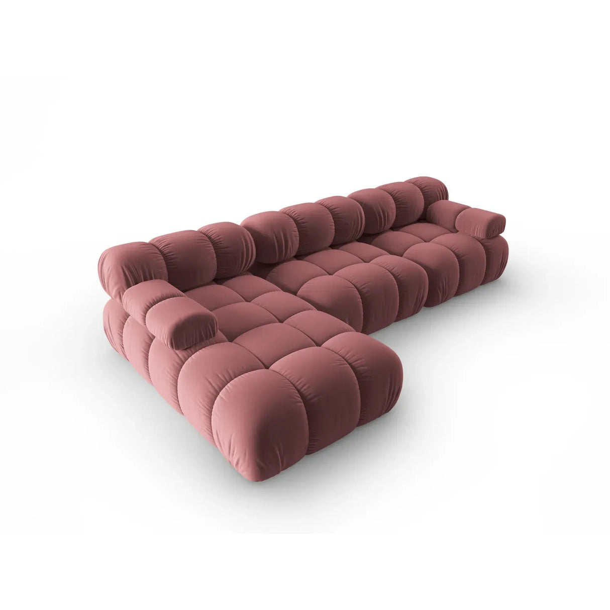 Bellis Modulares 4-Sitzer Sofa Chaise Longue Links mit Samtbezug oder 3D-Stoff, 282 cm - ZEN ZONE Furniture