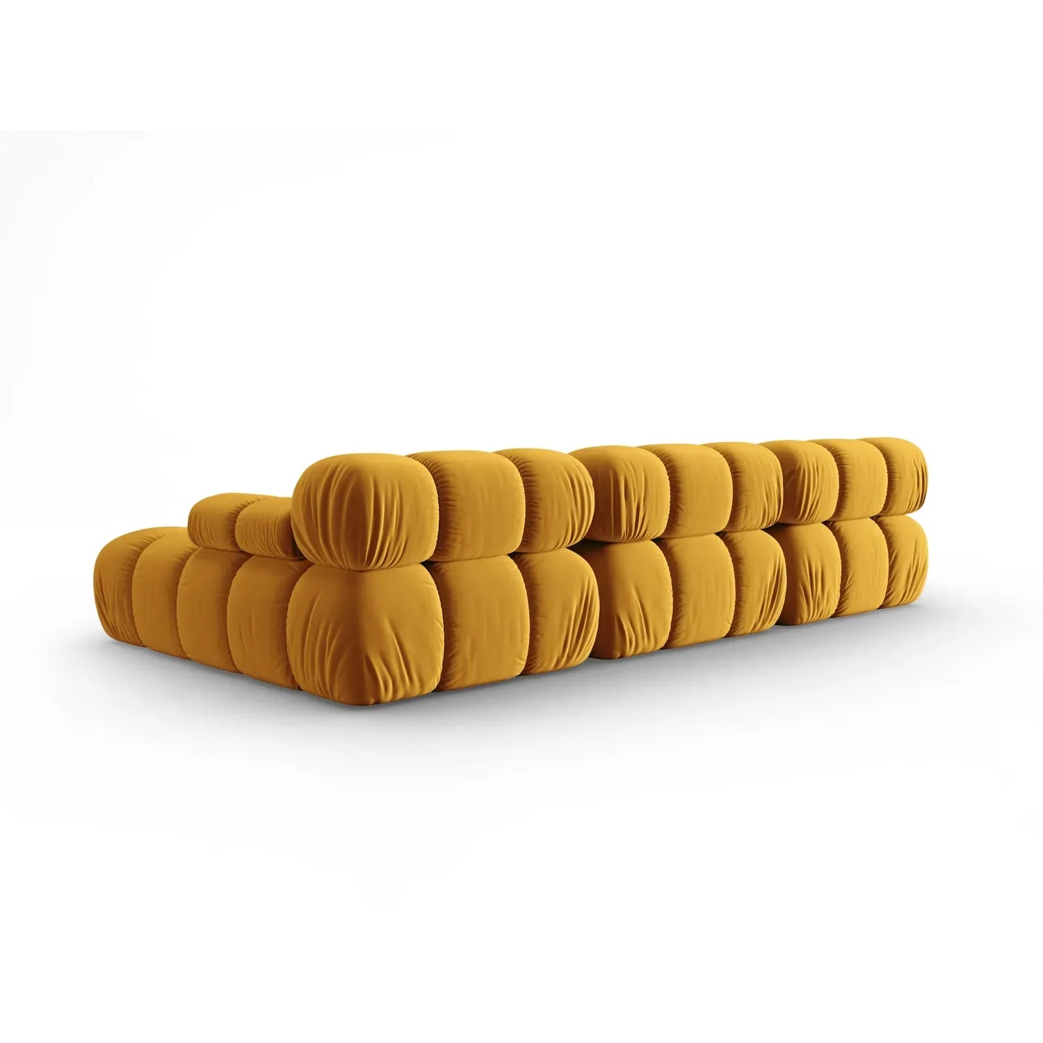 Bellis Modulares 4-Sitzer Sofa Chaise Longue Rechts mit Samtbezug oder 3D-Stoff, 282 cm - ZEN ZONE Furniture