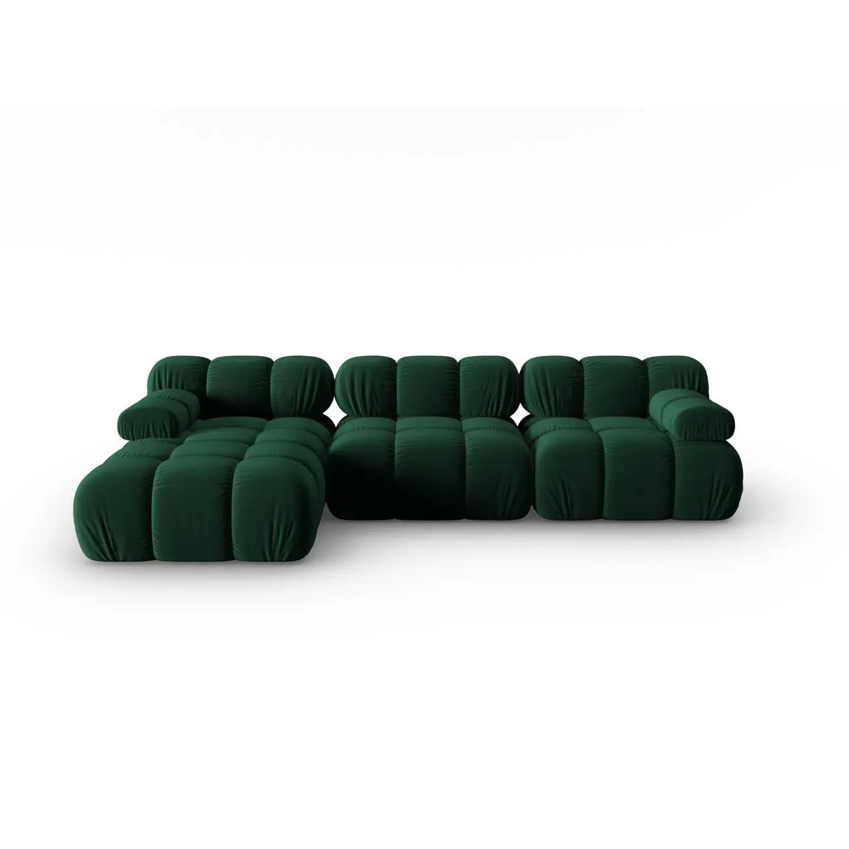 Bellis Modulares 4-Sitzer Sofa Chaise Longue Links mit Samtbezug oder 3D-Stoff, 282 cm - ZEN ZONE Furniture