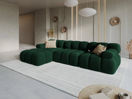 Bellis Modulares 4-Sitzer Sofa Chaise Longue Rechts mit Samt-Stoff (Blu78) in Flaschengrün, 282 cm – Bild 2
