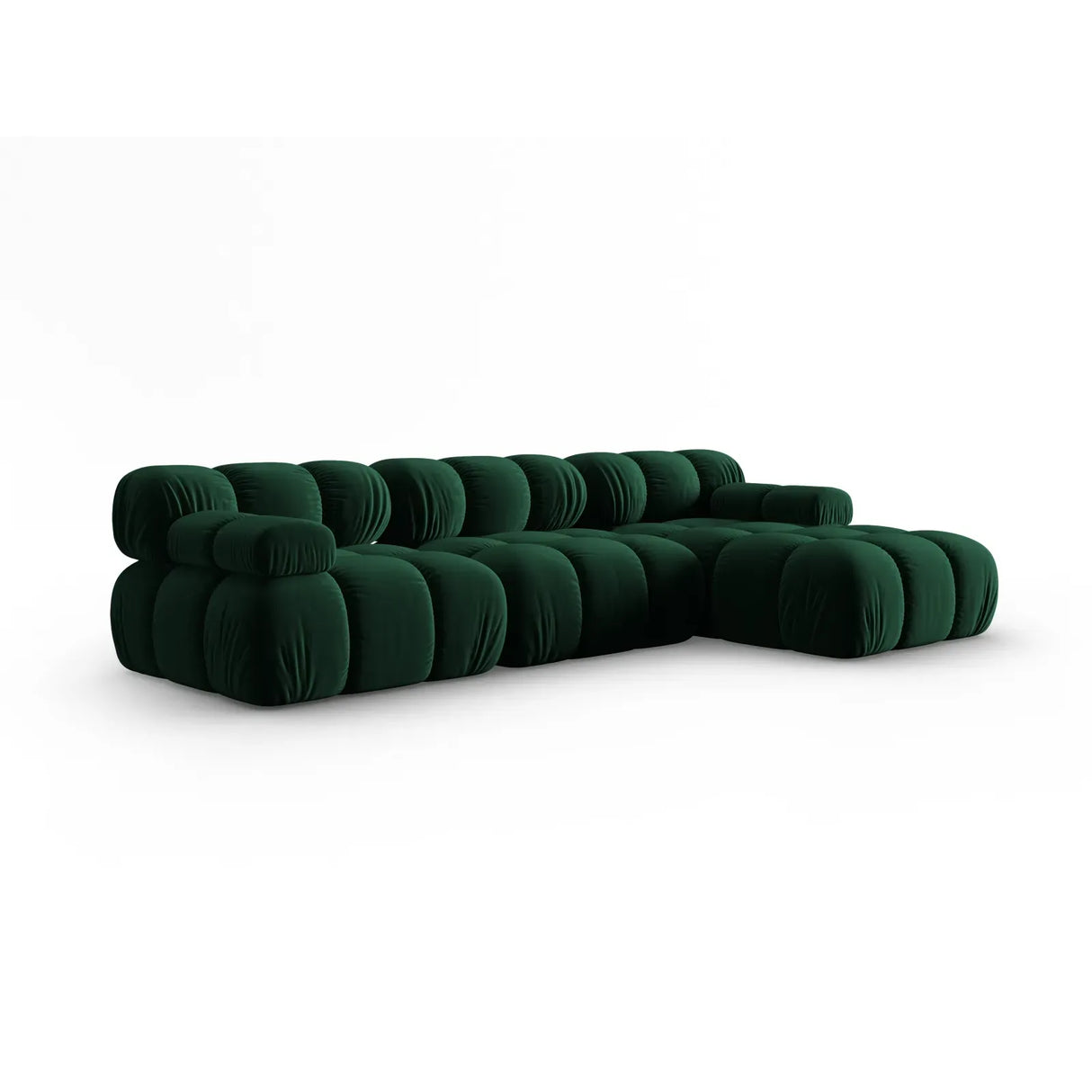 Bellis Modulares 4-Sitzer Sofa Chaise Longue Rechts mit Samtbezug oder 3D-Stoff, 282 cm - ZEN ZONE Furniture