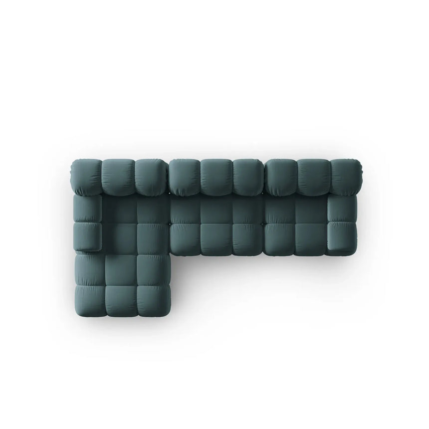 Bellis Modulares 4-Sitzer Sofa Chaise Longue Links mit Samtbezug oder 3D-Stoff, 282 cm - ZEN ZONE Furniture