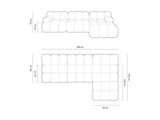Bellis Modulares 4-Sitzer Sofa Chaise Longue Rechts mit Samt-Stoff (Blu85) in Türkis, 282 cm – Bild 3