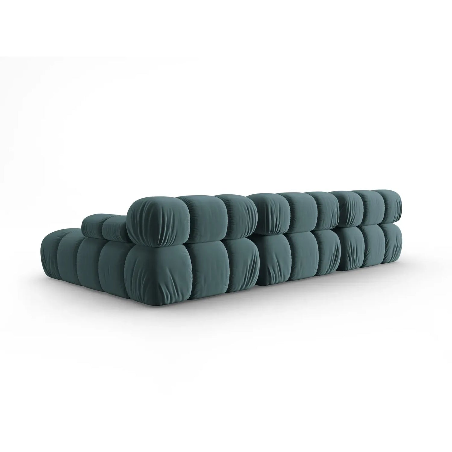 Bellis Modulares 4-Sitzer Sofa Chaise Longue Rechts mit Samtbezug oder 3D-Stoff, 282 cm - ZEN ZONE Furniture