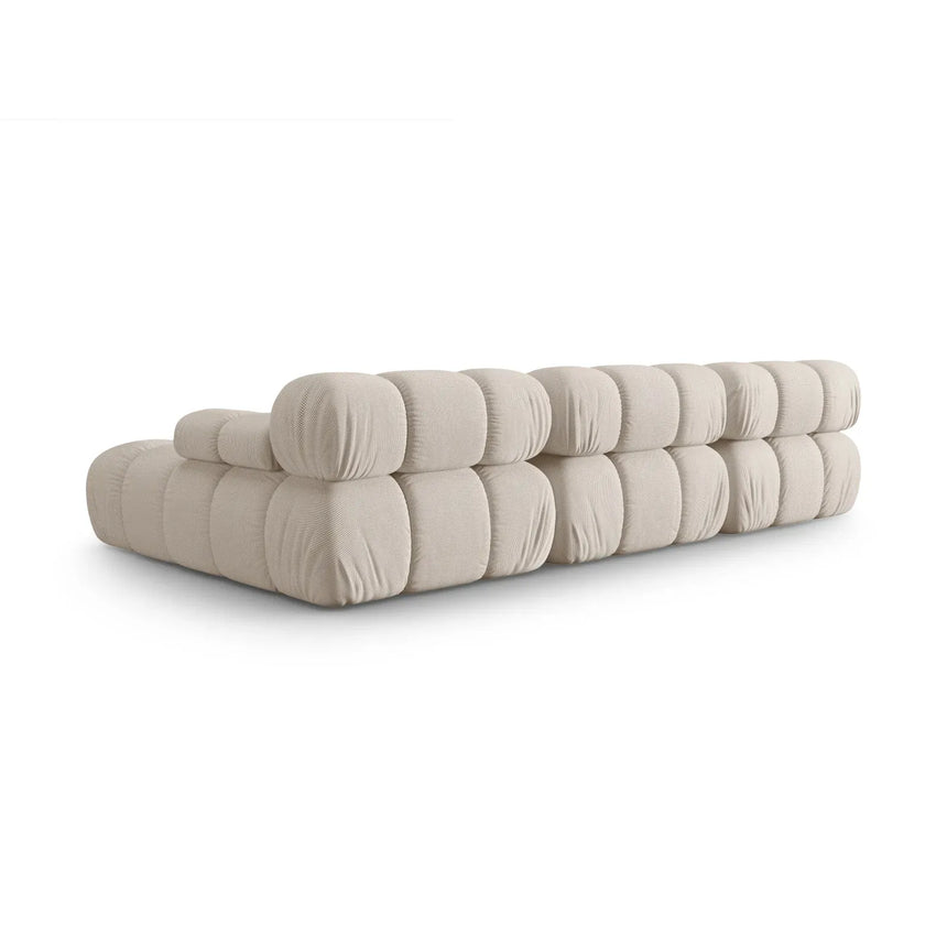 Bellis Modulares 4-Sitzer Sofa Chaise Longue Rechts mit Samtbezug oder 3D-Stoff, 282 cm - ZEN ZONE Furniture