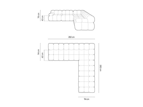 Bellis Modulares 5-Sitzer Ecksofa mit 3D-Stoff (Son77) in Amazon grün 282 cm – Bild 7