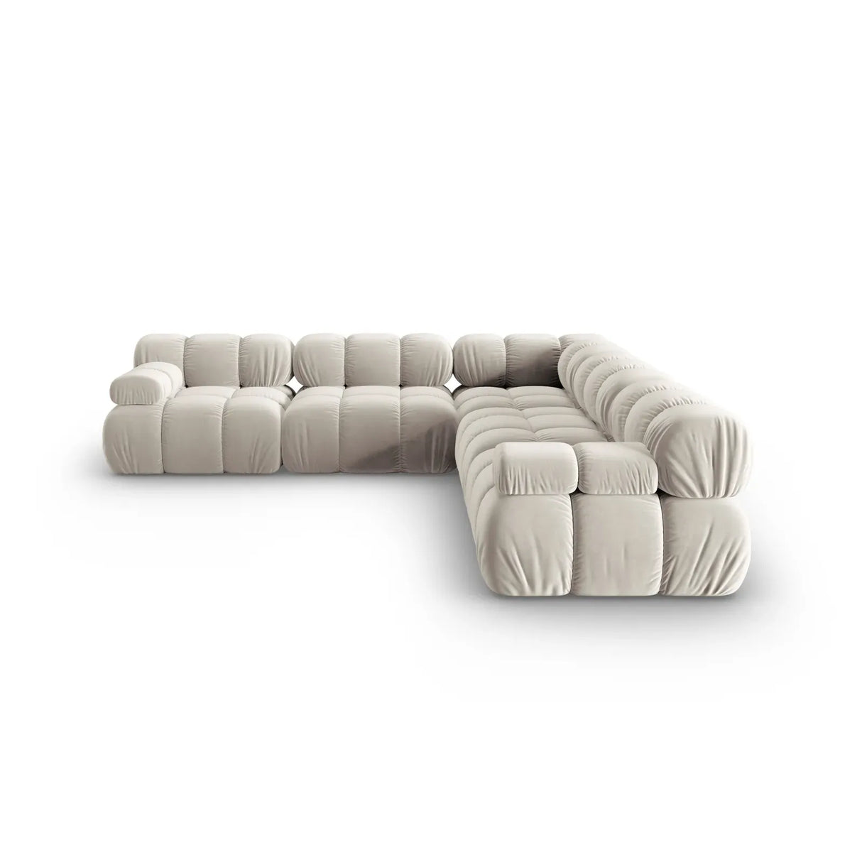Bellis Modulares 5-Sitzer Ecksofa mit Samtbezug oder 3D-Stoff 282 cm - ZEN ZONE Furniture