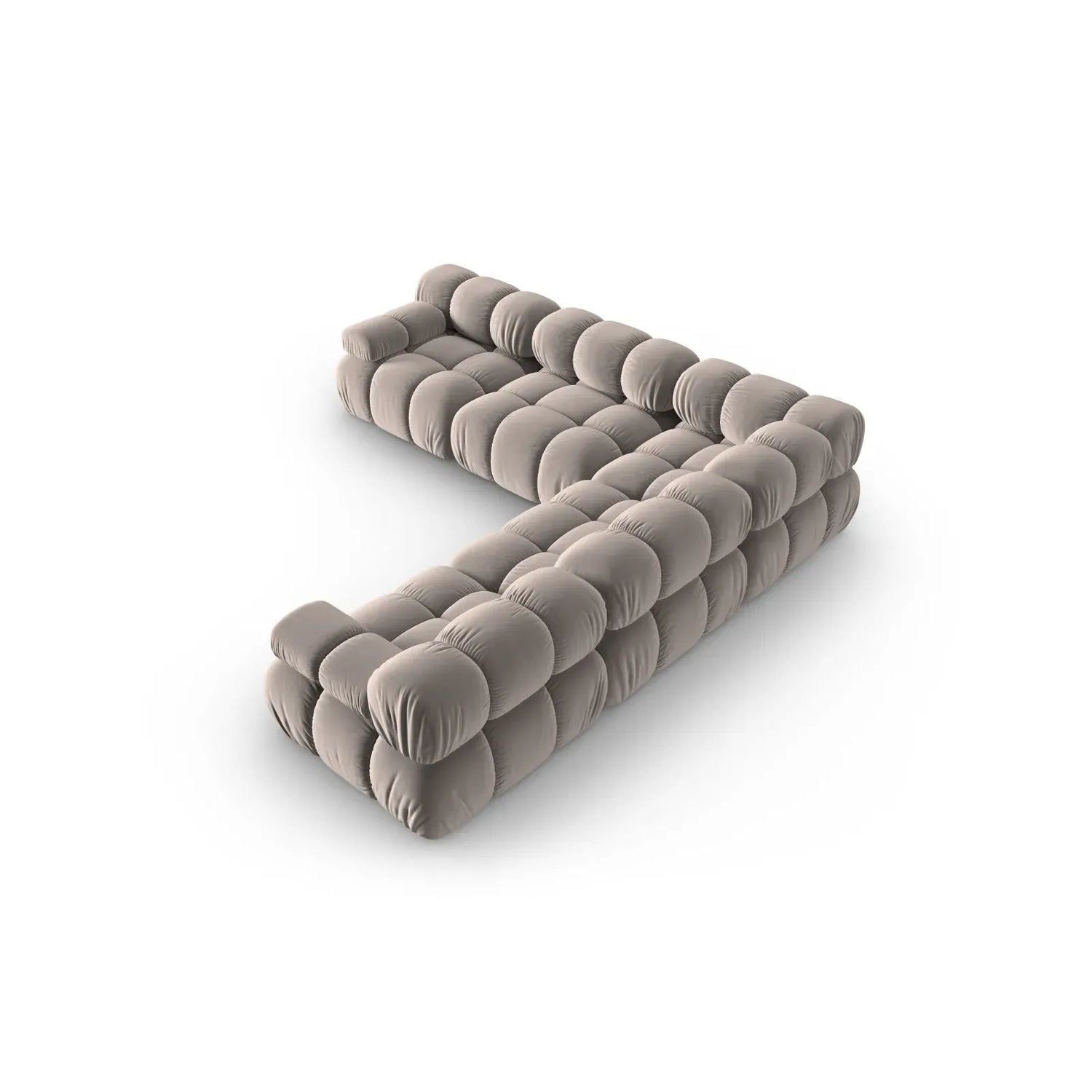 Bellis Modulares 5-Sitzer Ecksofa mit Samtbezug oder 3D-Stoff 282 cm - ZEN ZONE Furniture