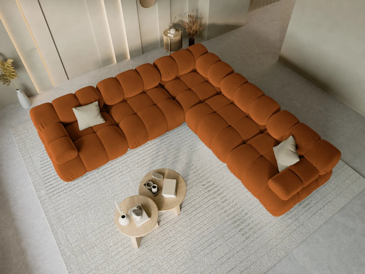 Bellis Modulares 5-Sitzer Ecksofa mit Samt-Stoff (Blu4215) in Terrakotta 282 cm – Bild 8