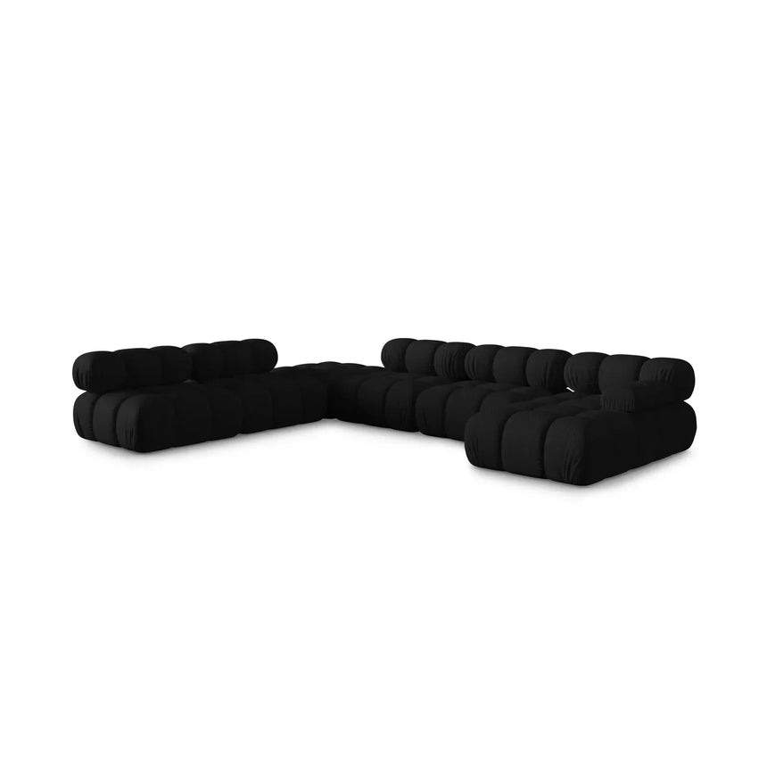 Bellis Modulares Sofa 6 Module Chaise Longue Links mit Samtbezug oder 3D-Stoff, 376x282 cm - ZEN ZONE Furniture