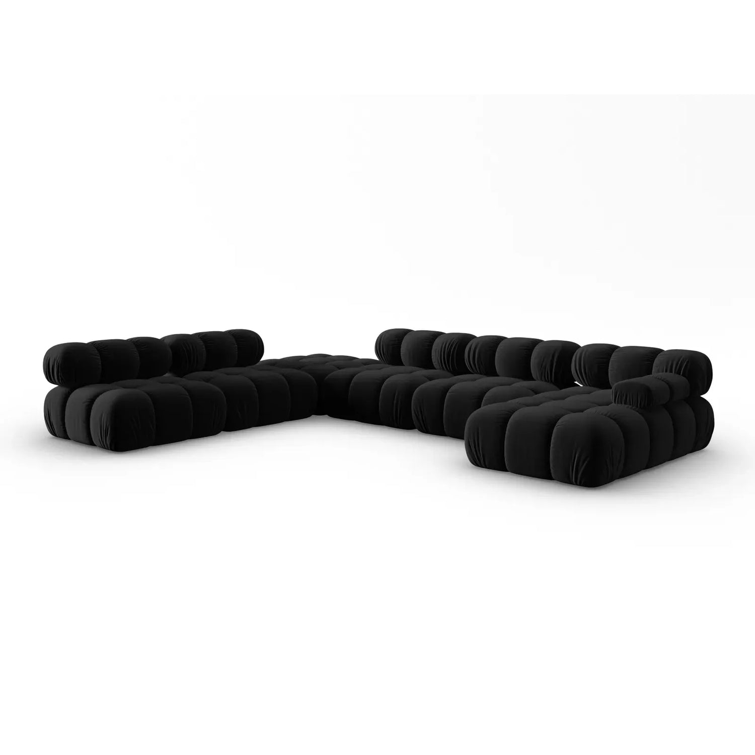 Bellis Modulares Sofa 6 Module Chaise Longue Links mit Samtbezug oder 3D-Stoff, 376x282 cm - ZEN ZONE Furniture