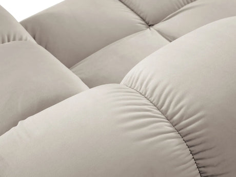 Bellis Modulares Sofa 6 Module Chaise Longue Links mit Samt-Stoff (Blu30) in Dunkelbeige, 376x282 cm – Bild 7