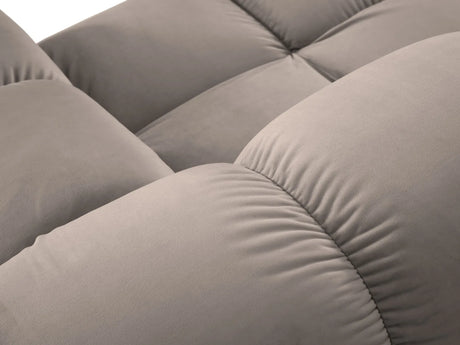 Bellis Modulares Sofa 6 Module Chaise Longue Links mit Samt-Stoff (Blu40) in Cappuccino, 376x282 cm – Bild 5