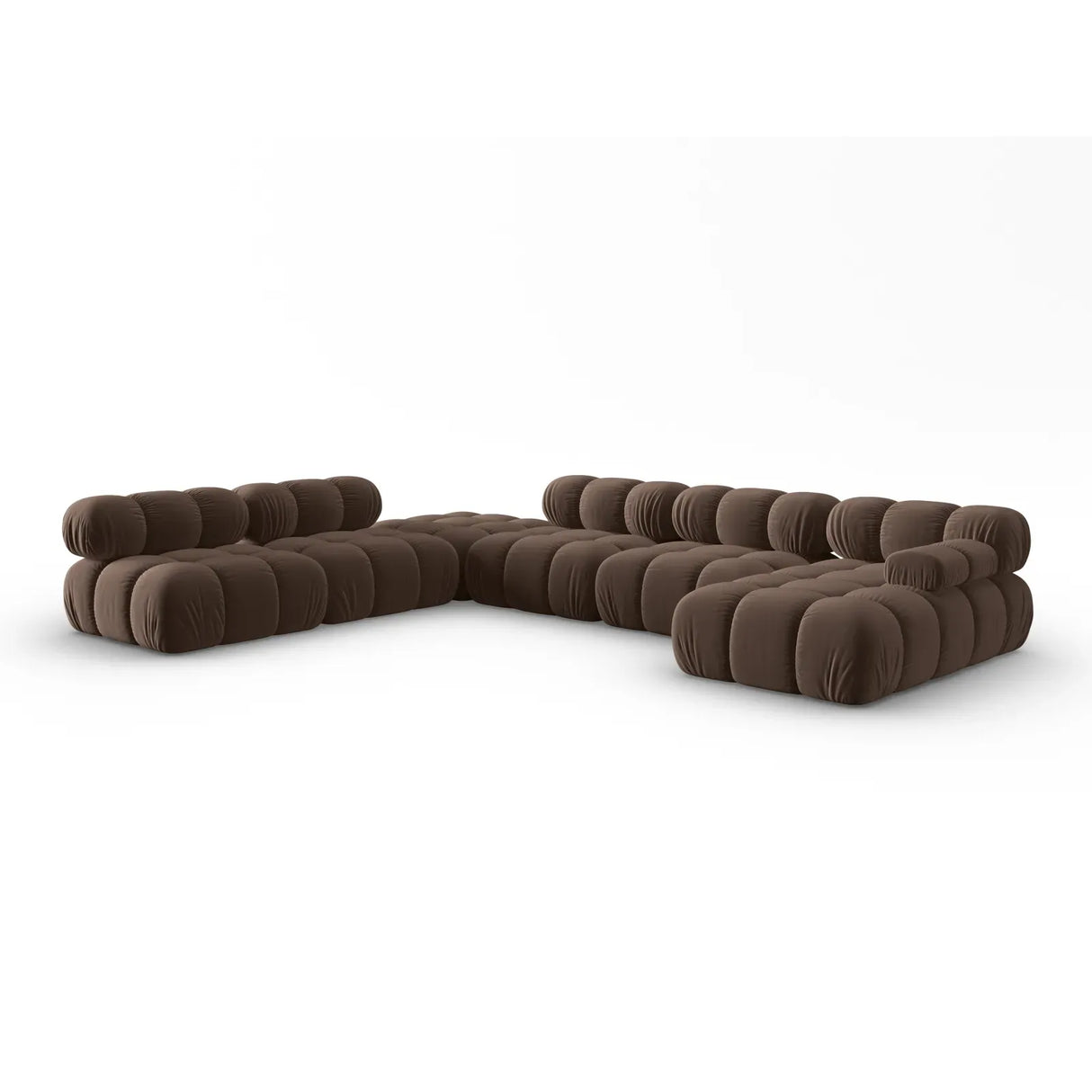 Bellis Modulares Sofa 6 Module Chaise Longue Links mit Samtbezug oder 3D-Stoff, 376x282 cm - ZEN ZONE Furniture