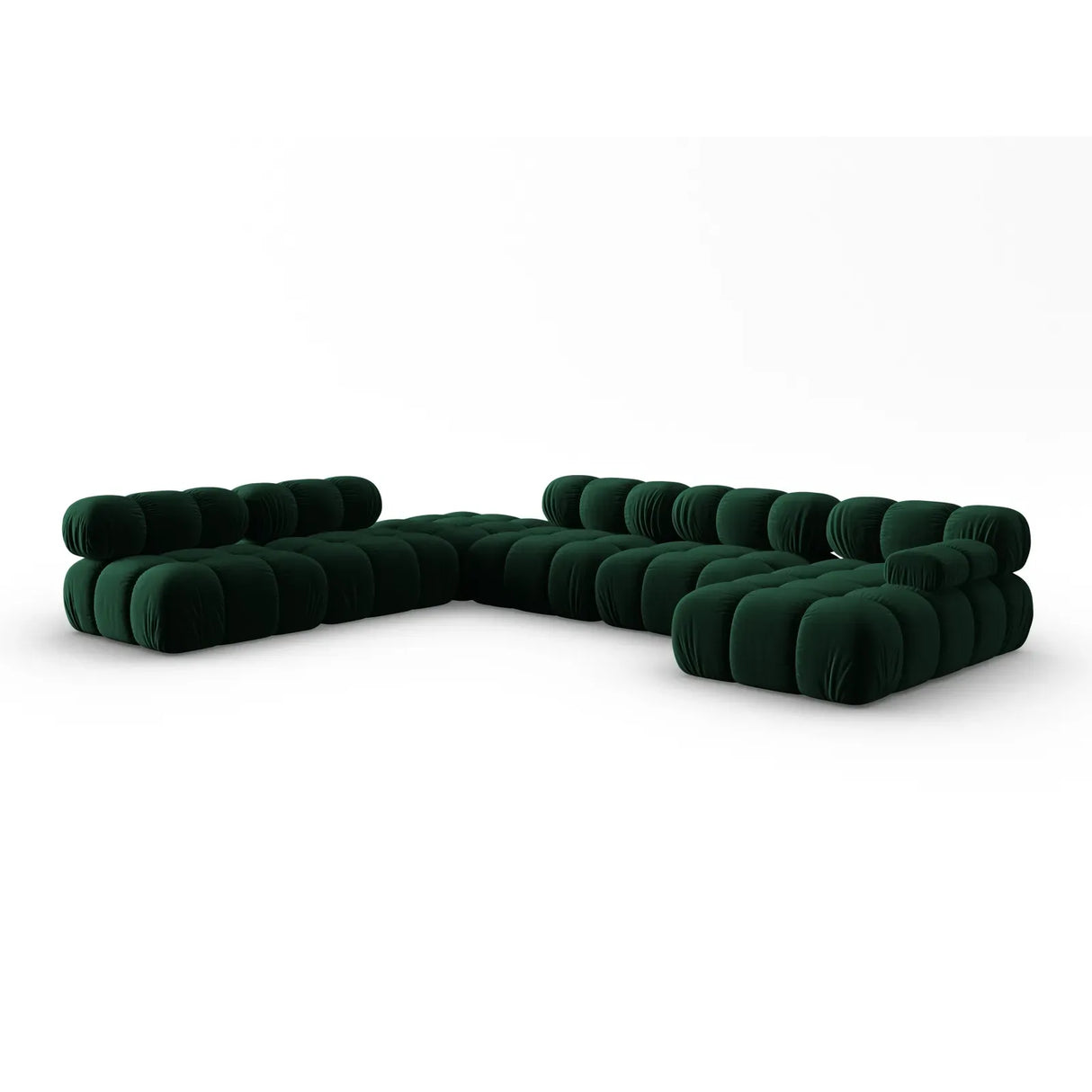 Bellis Modulares Sofa 6 Module Chaise Longue Links mit Samtbezug oder 3D-Stoff, 376x282 cm - ZEN ZONE Furniture