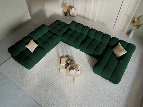 Bellis Modulares Sofa 6 Module Chaise Longue Links mit Samt-Stoff (Blu78) in Flaschengrün, 376x282 cm – Bild 9