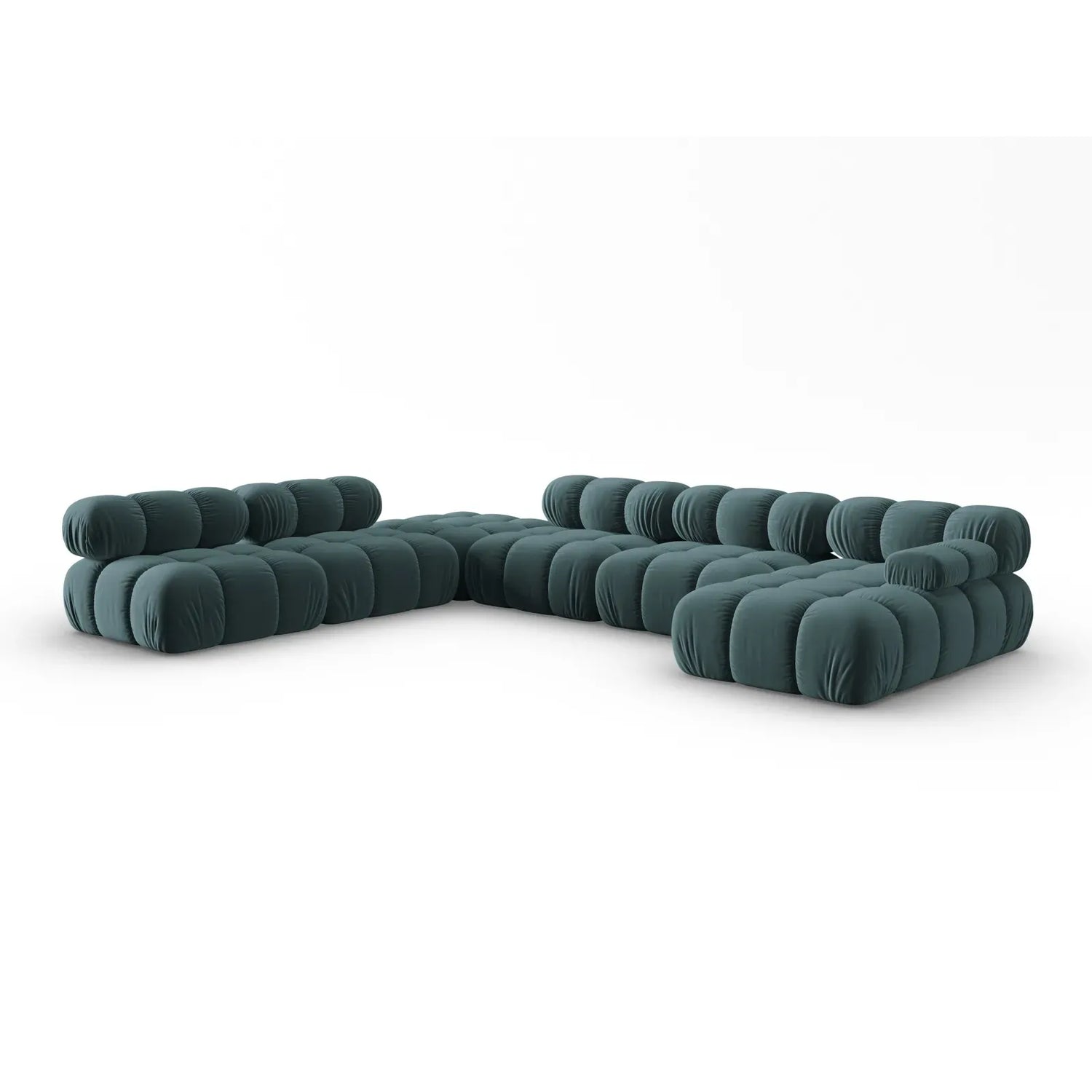 Bellis Modulares Sofa 6 Module Chaise Longue Links mit Samtbezug oder 3D-Stoff, 376x282 cm - ZEN ZONE Furniture