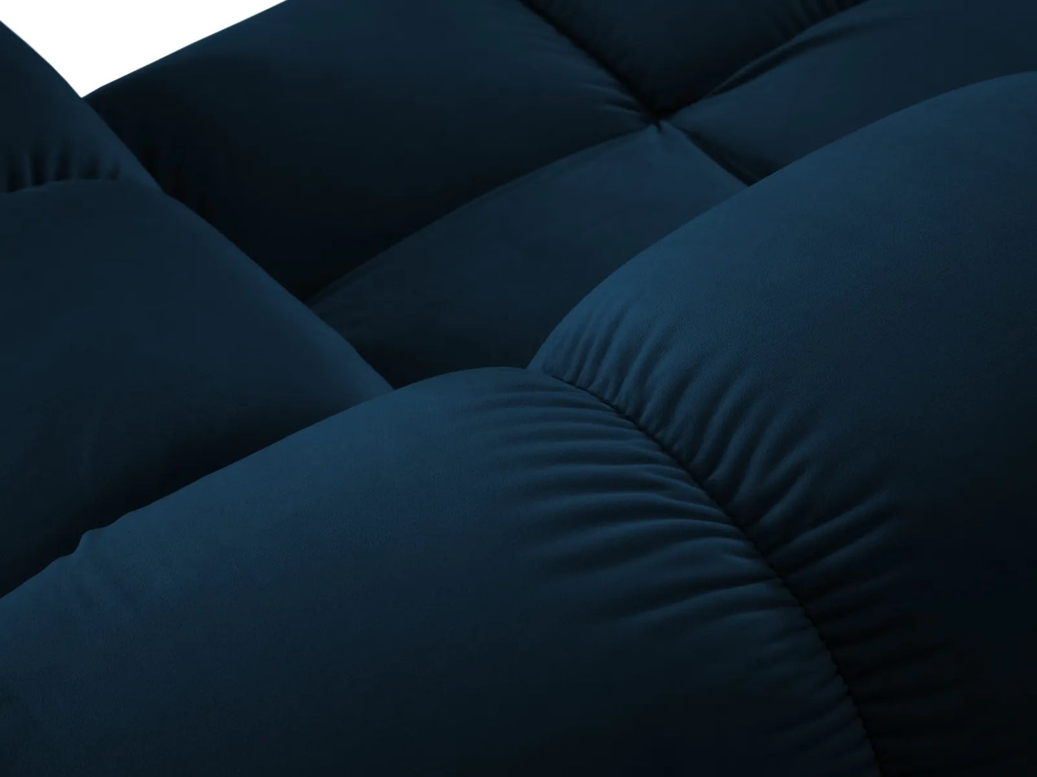 Bellis Modulares Sofa 6 Module Chaise Longue Links mit Samt-Stoff (Blu86) in Königsblau, 376x282 cm – Bild 5