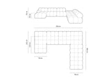 Bellis Modulares Sofa 6 Module Chaise Longue Rechts mit 3D-Stoff (Son15) in Espresso, 376x282 cm – Bild 7