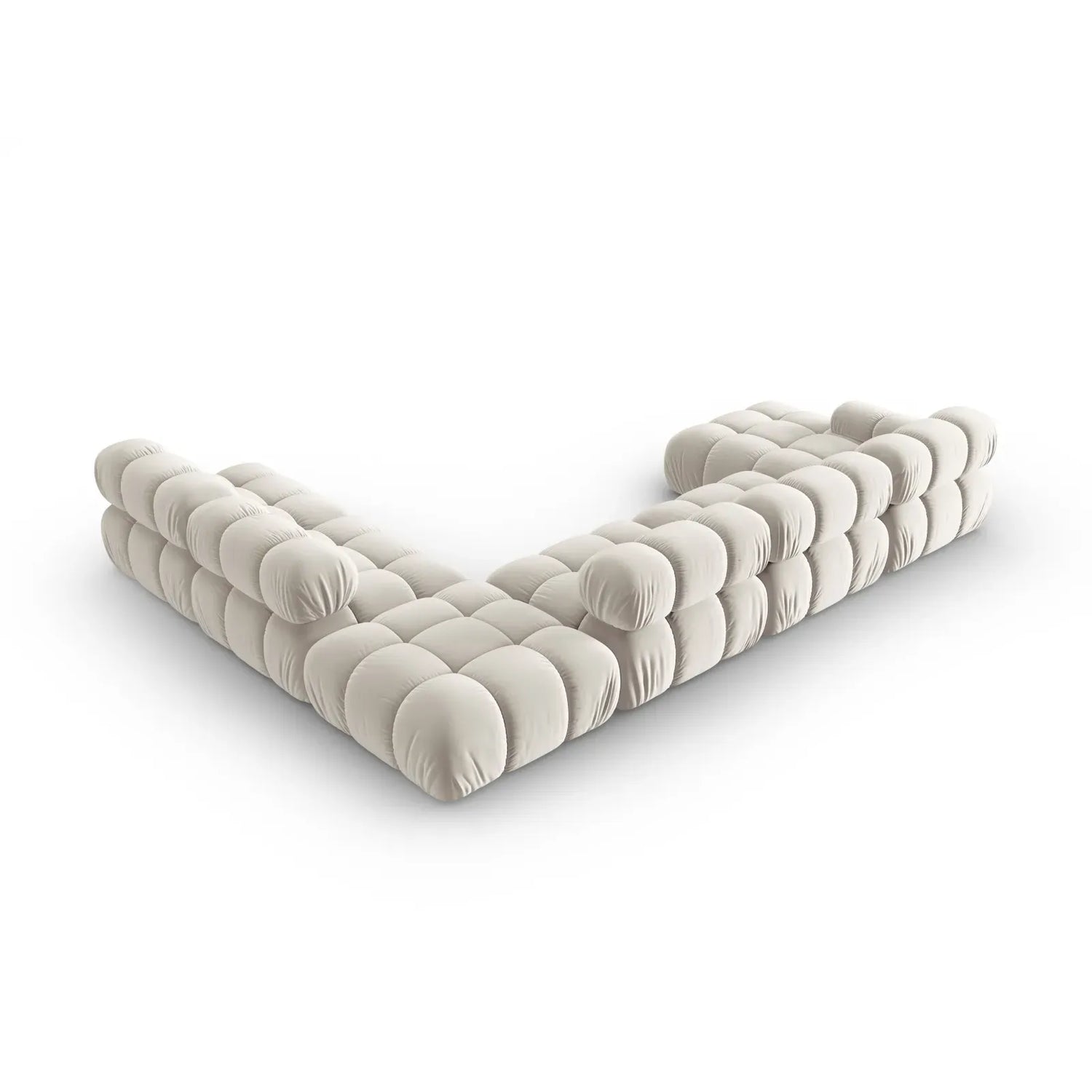 Bellis Modulares Sofa 6 Module Chaise Longue Rechts mit Samtbezug oder 3D-Stoff, 376x282 cm - ZEN ZONE Furniture